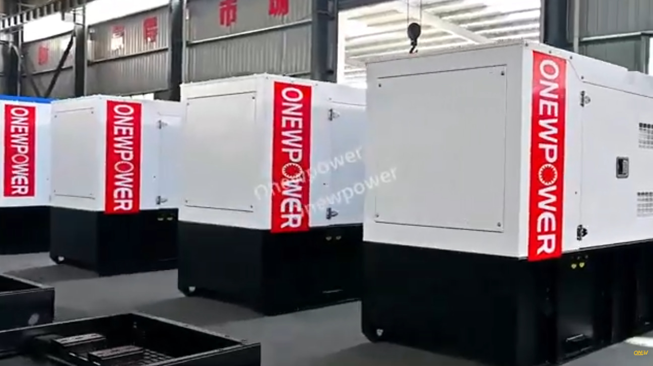 Generador diésel de color blanco ONEWPOWER
