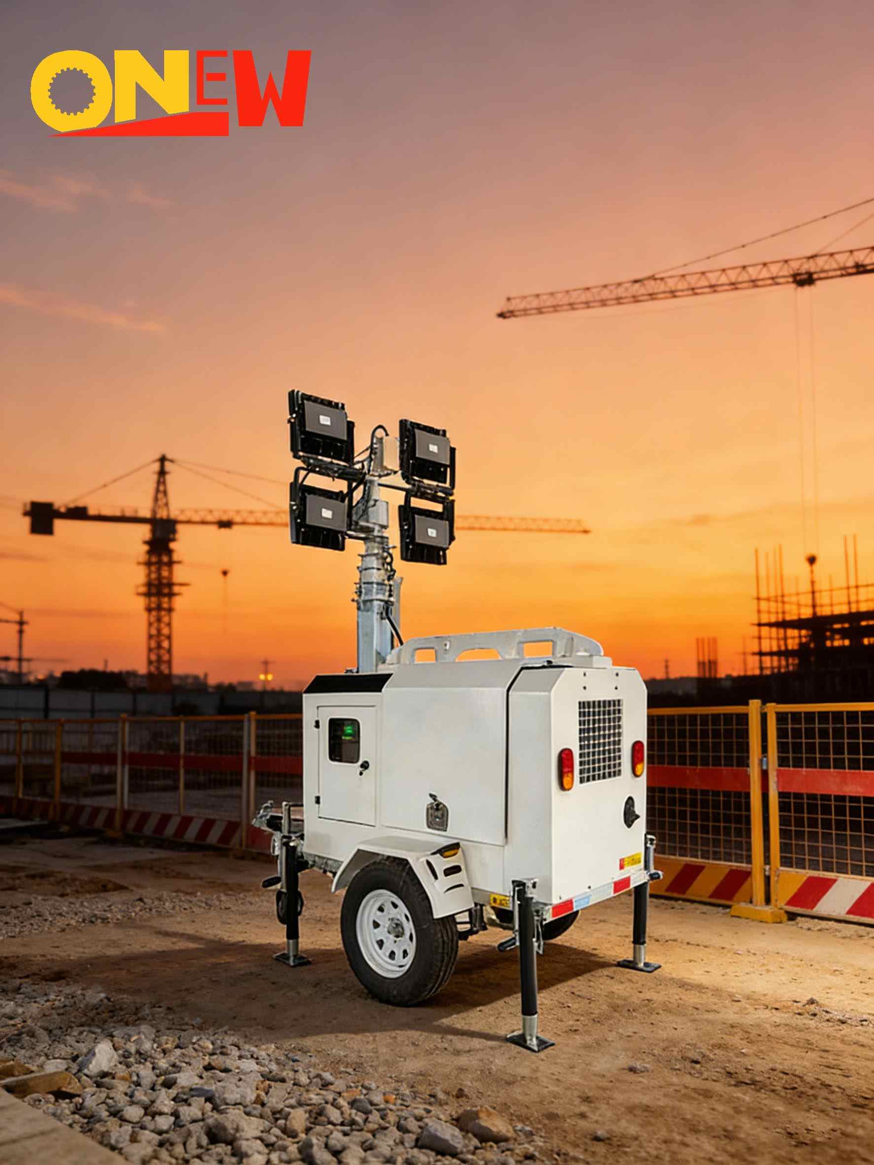 Torre de iluminación LED Kubota de 4 x 350 vatios